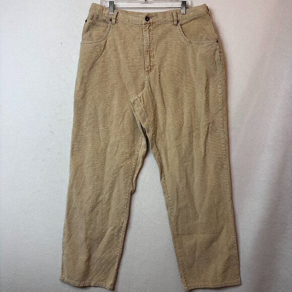 Vtg Lee Dungarees Corduroy Pants Men‎ 38 x 32 tan khaki Loose Straight baggy Y2K - Picture 1 of 7
